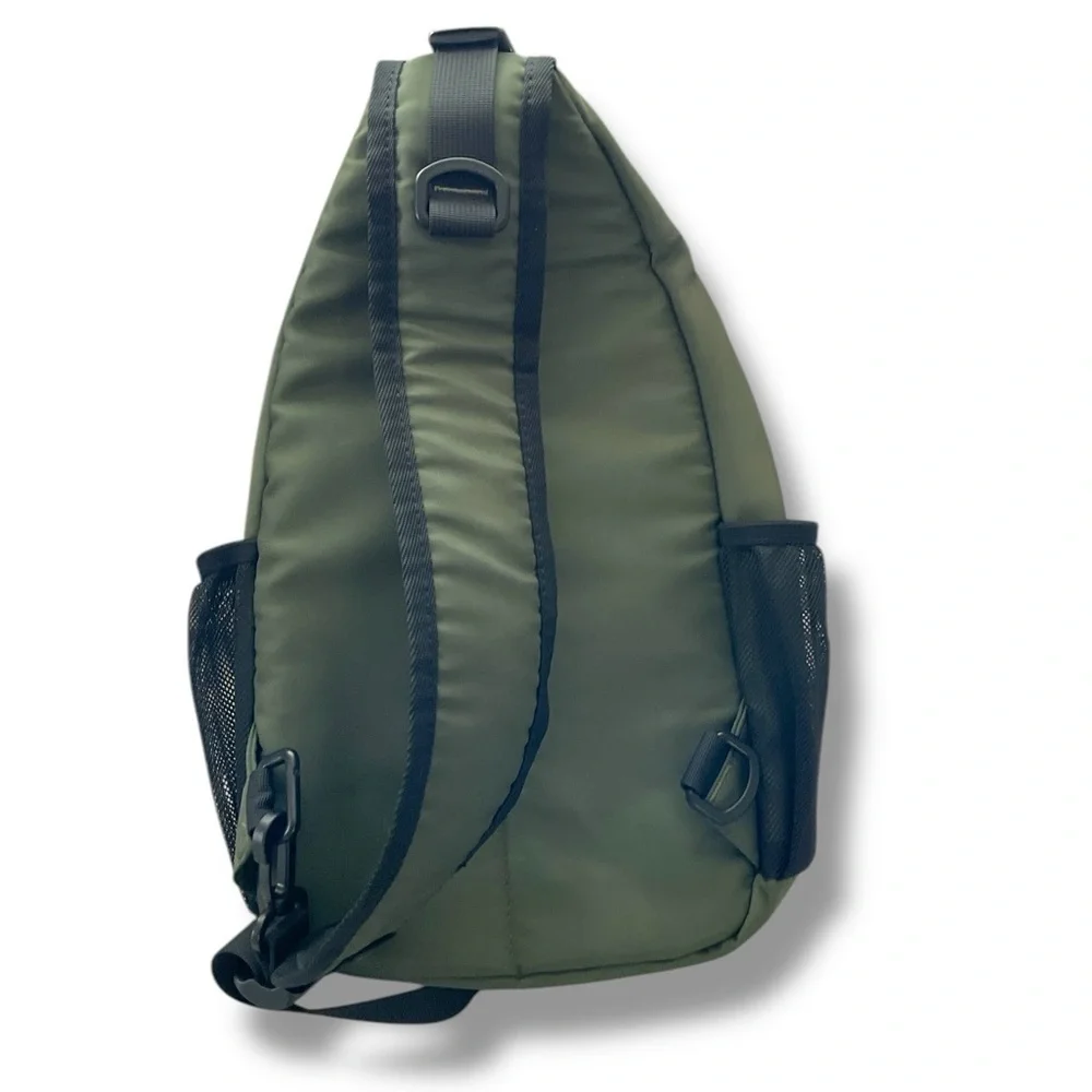 Mosiso Olive Green Multi Pocket Sling Backpack